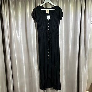NWT 💎Chaser Black Button-Front Maxi Dress